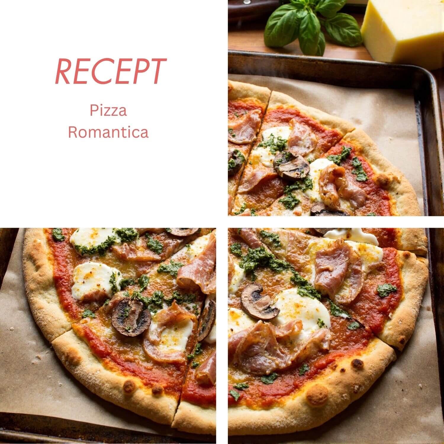 Pizza Romantica met champignons en prosciutto