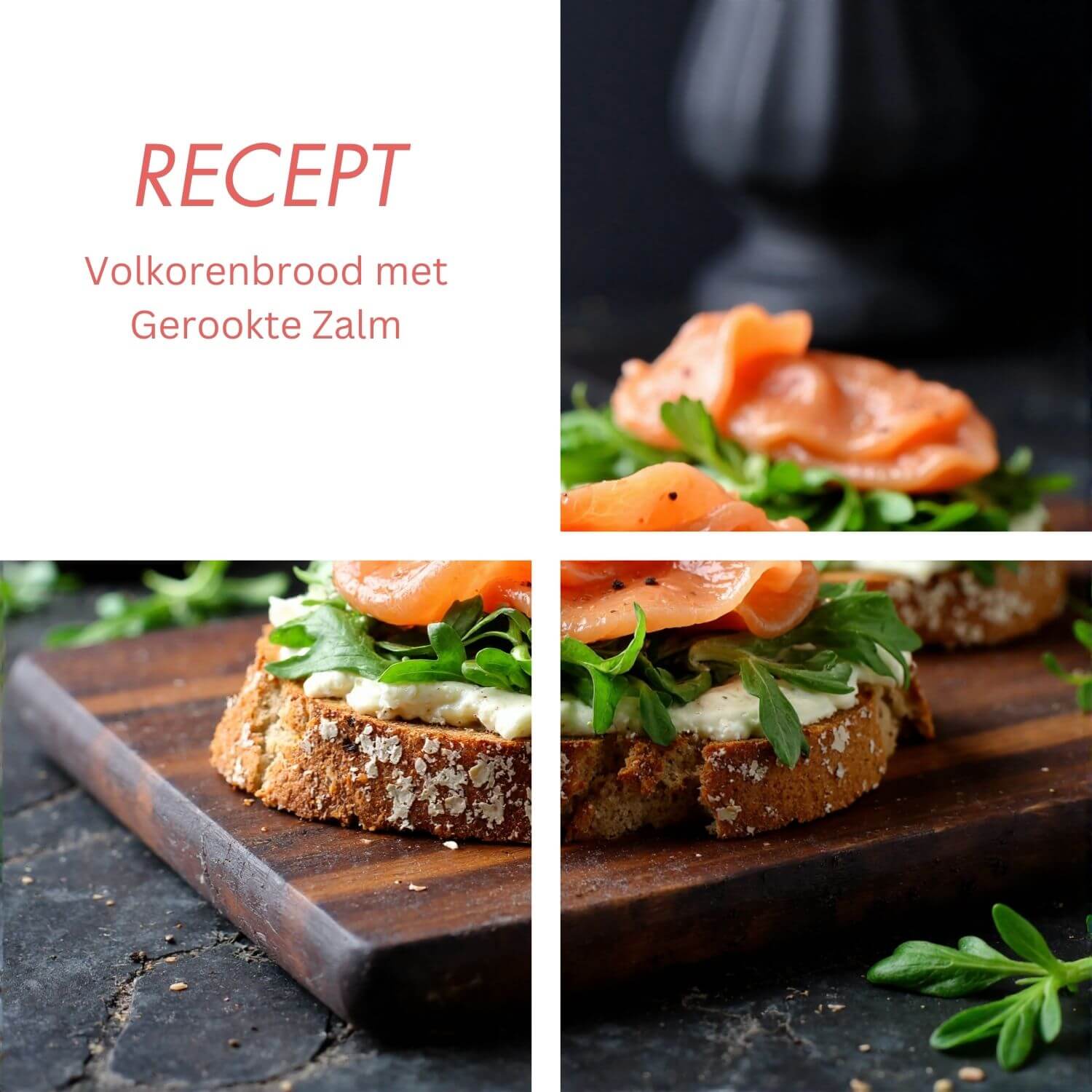 Koolhydraatarm broodje met gerookte zalm en rucola